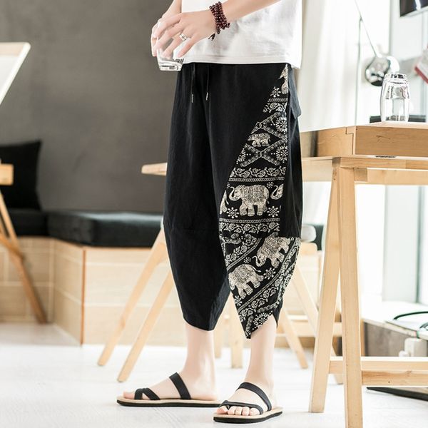 men's loose thin straight capris new chinese style cotton hemp printed fashionable beach pants cotton linen beach shorts pants in summe, Blue
men's loose thin straight capris new chinese style cotton hemp printed fashionable beach pants cotton linen beach shorts pants in summe, Blue