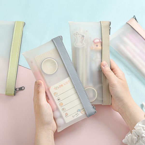 2020 stationery transparent artificial leather wrapping paper bags, pencil and school pen boxes are popular in south korea
2020 stationery transparent artificial leather wrapping paper bags, pencil and school pen boxes are popular in south korea