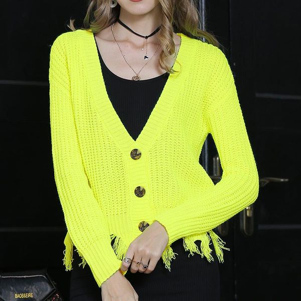 women's neon cardigans autumn winter female v-neck single breasted knitted shirt ladies fashion fluorescent sweaters, White
women's neon cardigans autumn winter female v-neck single breasted knitted shirt ladies fashion fluorescent sweaters, White