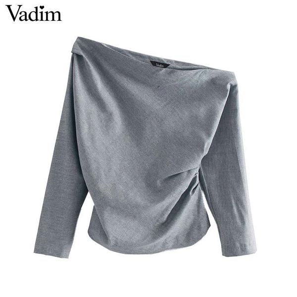 vadim women off shoulder blouse skew collar long sleeve pleated shirt female chic party club fashion lb525 y200402, White
vadim women off shoulder blouse skew collar long sleeve pleated shirt female chic party club fashion lb525 y200402, White