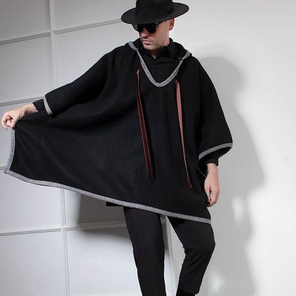 japanese retro coat men's mid-long fall and winter suiting cape cape coat tide dark gray hair, Black
japanese retro coat men's mid-long fall and winter suiting cape cape coat tide dark gray hair, Black