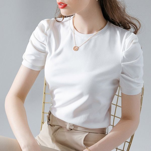 белые короткий рукав женщины 2020 летом t-shirtjacket хлопок футболка новая сплошного цвета половина рукав хлопок футболка плиссированных ма, White
белые короткий рукав женщины 2020 летом t-shirtjacket хлопок футболка новая сплошного цвета половина рукав хлопок футболка плиссированных ма, White