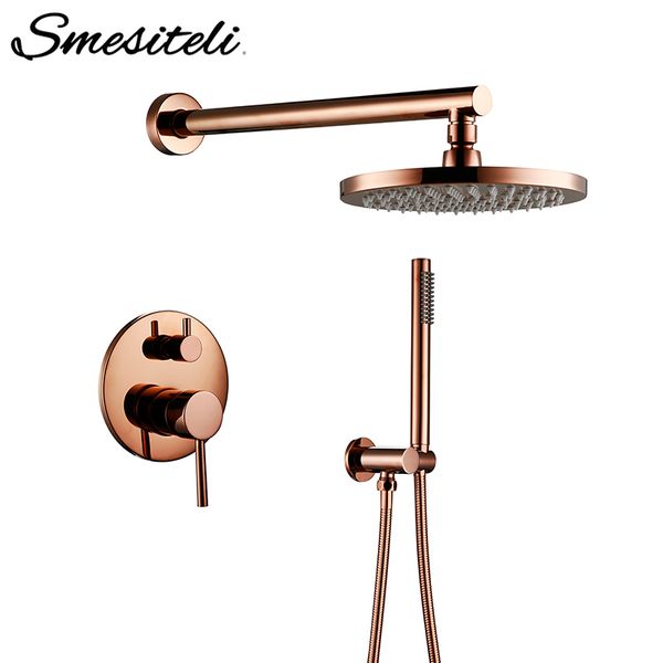 rose gold finish solid brass shower diverter valve faucet set with 8-12 inch round shower head bathroom wall shower kit 1011
rose gold finish solid brass shower diverter valve faucet set with 8-12 inch round shower head bathroom wall shower kit 1011