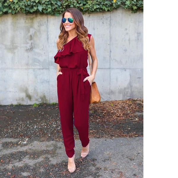 ruffles elegant jumpsuit solid sleeveless summer bandage high waist bow tie pocket loose rompers monos cortos de mujer wy*, Black;white
ruffles elegant jumpsuit solid sleeveless summer bandage high waist bow tie pocket loose rompers monos cortos de mujer wy*, Black;white