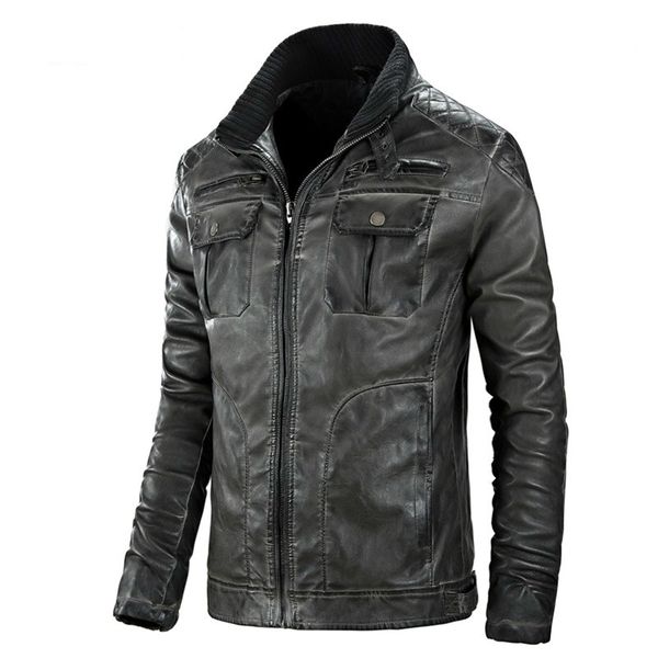 leisure stand collar pu mens leather jacket fashion plus velvet warmth motorcycle men kg-67, Black
leisure stand collar pu mens leather jacket fashion plus velvet warmth motorcycle men kg-67, Black