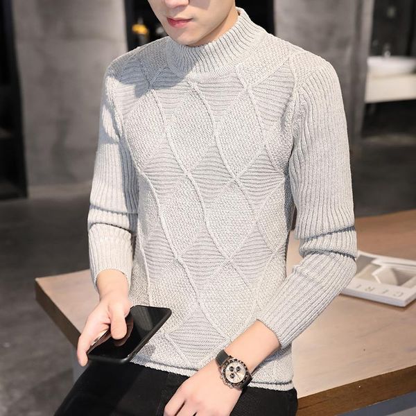 men's sweaters autumn winter knitted solid color half high collar slim fit long sleeve pullovers casual sweater, White;black
men's sweaters autumn winter knitted solid color half high collar slim fit long sleeve pullovers casual sweater, White;black