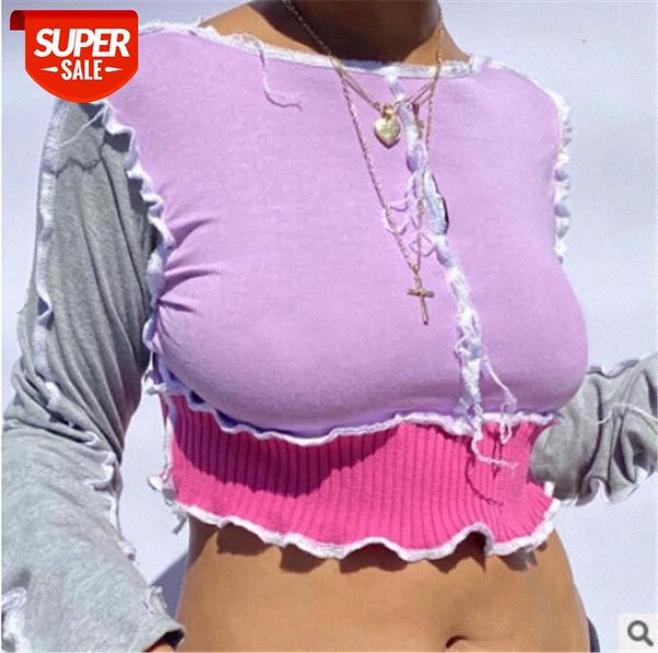 hirigin women t-shirts autumn color block ptachwork crop casual long sleeve round neck ruffles trim slim fit tee shirts #ax36, White
hirigin women t-shirts autumn color block ptachwork crop casual long sleeve round neck ruffles trim slim fit tee shirts #ax36, White