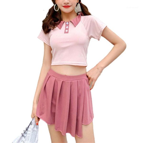 women's swimwear ladies summer sweet style short sleeve split swimsuit adults women simple set female spring beachwear1, White;black
women's swimwear ladies summer sweet style short sleeve split swimsuit adults women simple set female spring beachwear1, White;black