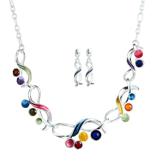 jewelry set infinity geometric necklace choker girl party wedding drop dangle earrings jewelry set for women, Silver
jewelry set infinity geometric necklace choker girl party wedding drop dangle earrings jewelry set for women, Silver