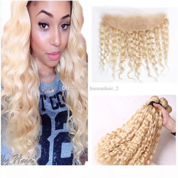 613 water wave human hair weaves with lace closure blonde wet and wavy virgin brazilian hair ear to ear lace frontal with bundles, Black;brown
613 water wave human hair weaves with lace closure blonde wet and wavy virgin brazilian hair ear to ear lace frontal with bundles, Black;brown