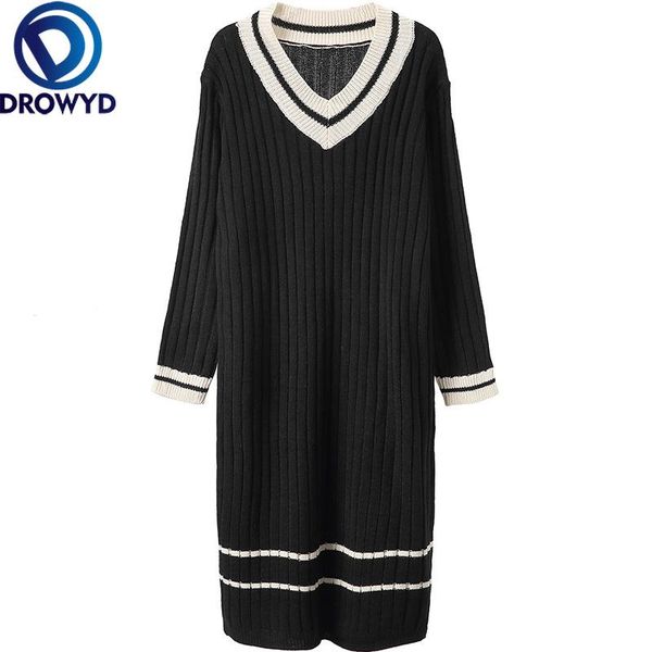 autumn/winter 2020 new sweater midi dress women pullover v-neck knitted long sleeve striped black vintage dress acrylic fashion, Black;gray
autumn/winter 2020 new sweater midi dress women pullover v-neck knitted long sleeve striped black vintage dress acrylic fashion, Black;gray