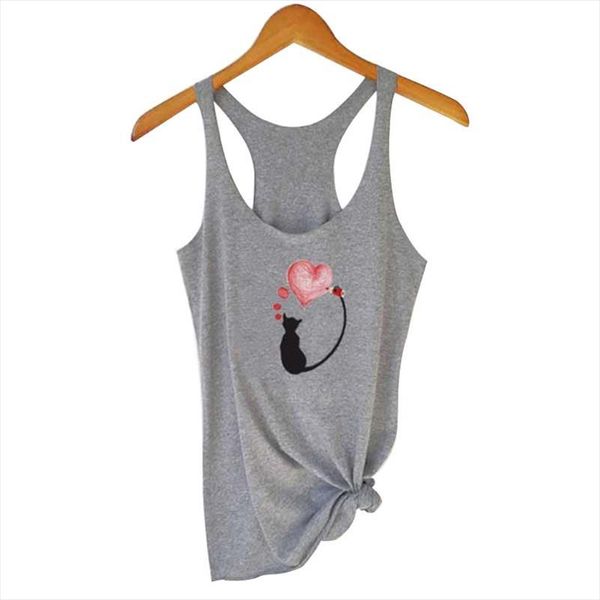 fashion summer womens t shirts cartoon cat print casual vest sleeveless o neck shirts female tees black white grey
fashion summer womens t shirts cartoon cat print casual vest sleeveless o neck shirts female tees black white grey