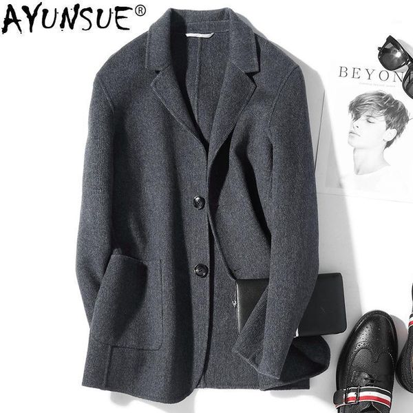 ayunsue 2019 new men's wool coat korean double-sided woolen jacket overcoat mens coats and jackets gray d-19-00818-3 kj30131, Black
ayunsue 2019 new men's wool coat korean double-sided woolen jacket overcoat mens coats and jackets gray d-19-00818-3 kj30131, Black