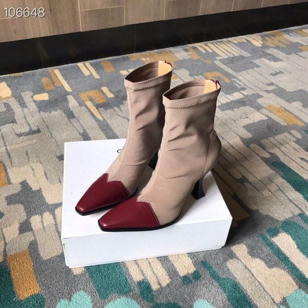 early autumn winter woman pointed toe elastick sock boots femal high heels comfortbale short boots mujer sheepskin hlaf shoes, Black
early autumn winter woman pointed toe elastick sock boots femal high heels comfortbale short boots mujer sheepskin hlaf shoes, Black