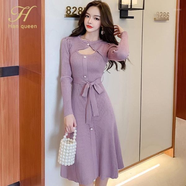 h han queen 2020 single-breasted lace-up autumn dresses women's knitted dress elegant korean simple stretch work office vestidos1, Black;gray
h han queen 2020 single-breasted lace-up autumn dresses women's knitted dress elegant korean simple stretch work office vestidos1, Black;gray
