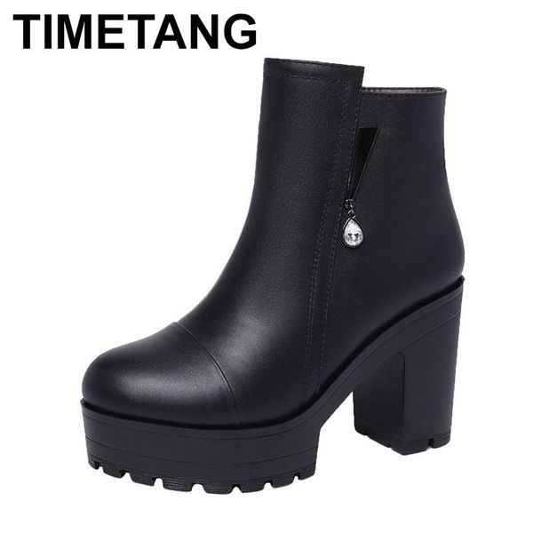 boots timetang quality block short heels ankle for women2021 winter platform plush leather high heel ladies 33 34 41, Black
boots timetang quality block short heels ankle for women2021 winter platform plush leather high heel ladies 33 34 41, Black