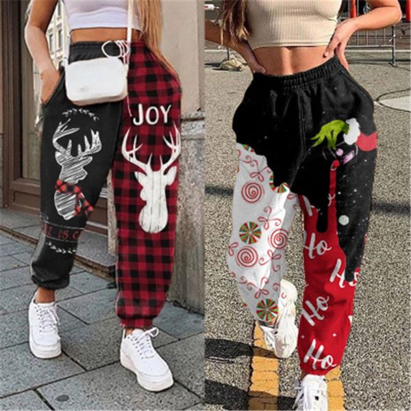 ladies elk pattern pants fashion trend christmas high waist fleece fitness trousers designer autumn female new casual loose drawstring pants, Black;white
ladies elk pattern pants fashion trend christmas high waist fleece fitness trousers designer autumn female new casual loose drawstring pants, Black;white