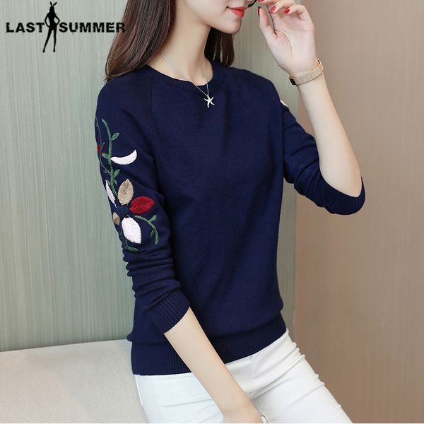 new fashion 2019 women autumn spring embroidery flower sweater pullovers casual warm female knitted sweaters pullover lady t200319, White;black
new fashion 2019 women autumn spring embroidery flower sweater pullovers casual warm female knitted sweaters pullover lady t200319, White;black