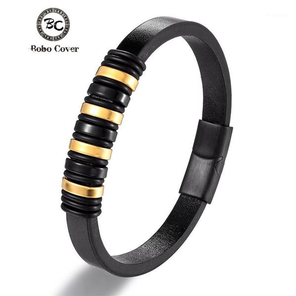 men's fashion black/gold design genuine leather bracelet female steel magnetic buckle birthday gift male bracelets jewelry gifts1, Golden;silver
men's fashion black/gold design genuine leather bracelet female steel magnetic buckle birthday gift male bracelets jewelry gifts1, Golden;silver