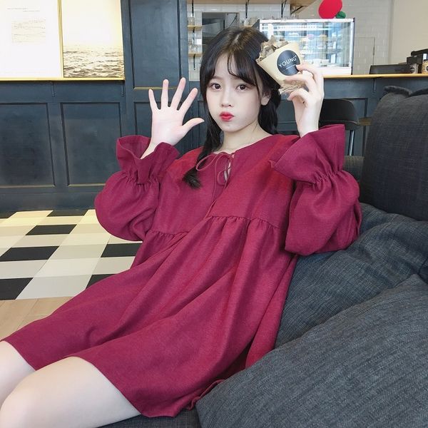 2021 new spring long-sleeved solid female's french waist thin sweet princess o-neck women es su0a, Black;gray
2021 new spring long-sleeved solid female's french waist thin sweet princess o-neck women es su0a, Black;gray