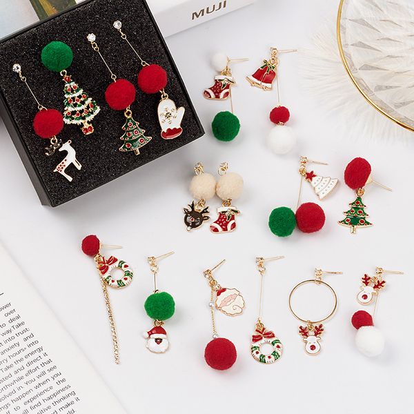 925 silver needle christmas earrings new asymmetrical hair ball charm fashion santa tree snowman elk bell pendant mix order 15pair, Golden
925 silver needle christmas earrings new asymmetrical hair ball charm fashion santa tree snowman elk bell pendant mix order 15pair, Golden