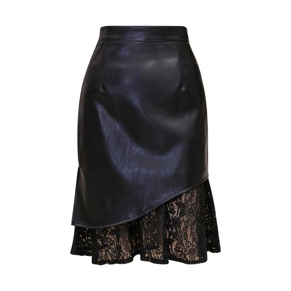skirts chicatwill 2021 spring women faux leather ladies formal lace patchwork pu irregular fishtail bottoms, Black
skirts chicatwill 2021 spring women faux leather ladies formal lace patchwork pu irregular fishtail bottoms, Black