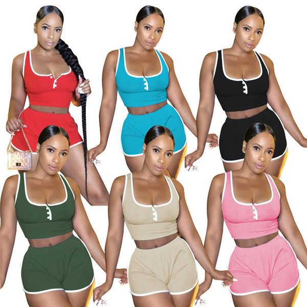 6 colors fashion women tracksuit summer sleeveless crop shorts short pants solid color two piece outfits casual sports suits h2207, White
6 colors fashion women tracksuit summer sleeveless crop shorts short pants solid color two piece outfits casual sports suits h2207, White