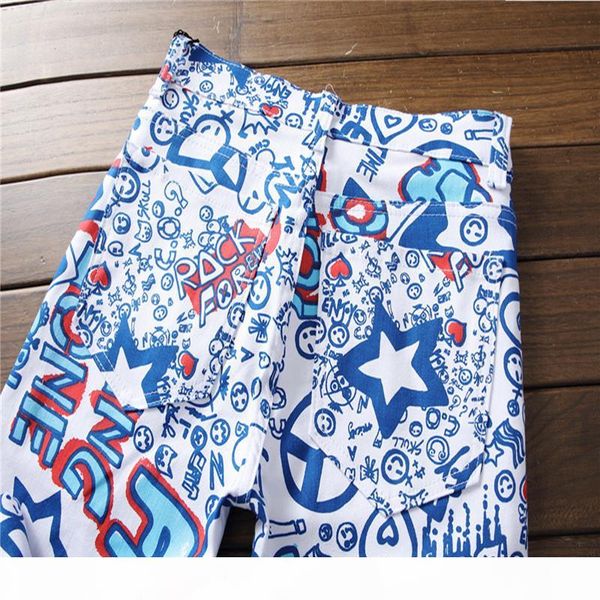 new men straight slim fit biker jeans pant denim trousers jeans 3d graffiti printing men biker denim skinny, Blue
new men straight slim fit biker jeans pant denim trousers jeans 3d graffiti printing men biker denim skinny, Blue