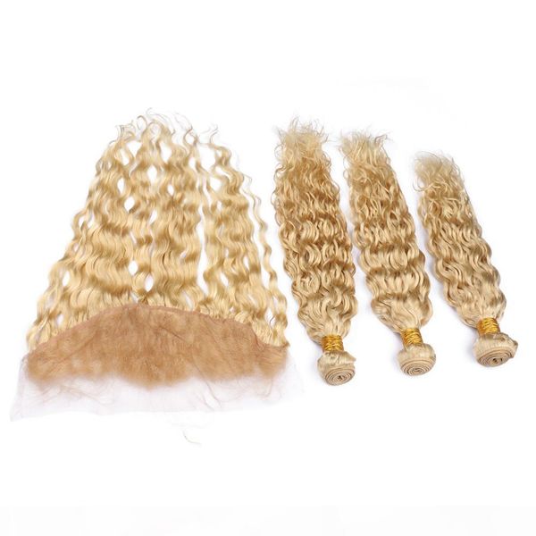 #613 blonde peruvian virgin human hair bundles wet and wavy with lace frontal closure 13x4 water wave bleach blonde virgin hair wefts, Black;brown
#613 blonde peruvian virgin human hair bundles wet and wavy with lace frontal closure 13x4 water wave bleach blonde virgin hair wefts, Black;brown