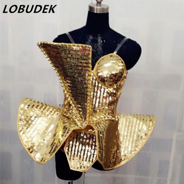 female silver gold costumes singer dancer christmas bar laser paillette fashion dj show one piece ds costumes performance wear, Black;red
female silver gold costumes singer dancer christmas bar laser paillette fashion dj show one piece ds costumes performance wear, Black;red