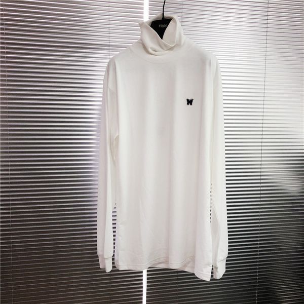 2021 new loose long sleeve t-shirt men women butterfly embroidery needles turtleneck basic t shirt awge mock neck tee 0mjk, White;black
2021 new loose long sleeve t-shirt men women butterfly embroidery needles turtleneck basic t shirt awge mock neck tee 0mjk, White;black