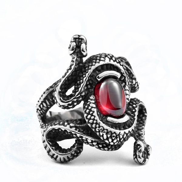 cluster rings stainless steel antique double head snake with red stone men women jewelry, Golden;silver
cluster rings stainless steel antique double head snake with red stone men women jewelry, Golden;silver