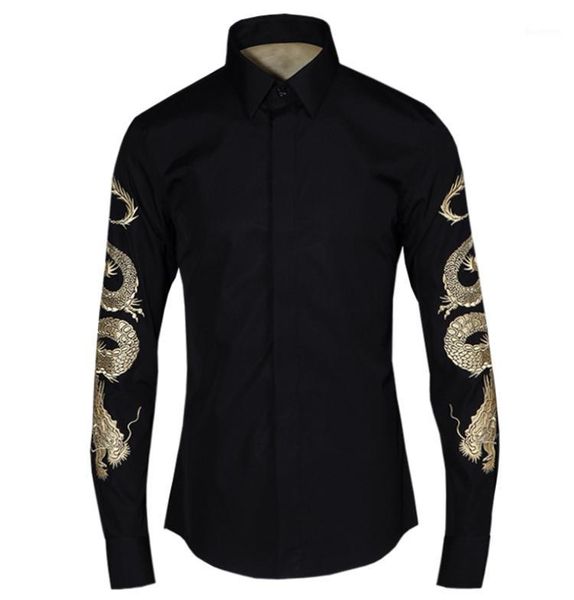 2020 new arrival fashion golden dragon embroidery classic style trend long sleeve shirts men plus size -4xl1, White;black
2020 new arrival fashion golden dragon embroidery classic style trend long sleeve shirts men plus size -4xl1, White;black