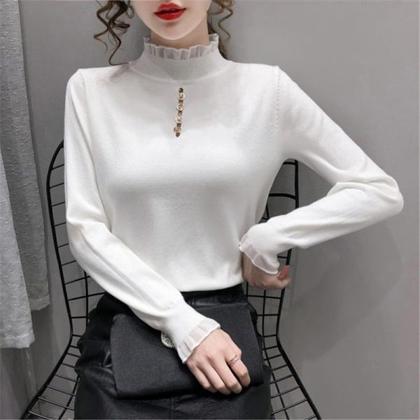 women's sweaters half turtleneck long sleeve sweater women solid color slim bottoming shirt knit autumn winter 2021, White;black
women's sweaters half turtleneck long sleeve sweater women solid color slim bottoming shirt knit autumn winter 2021, White;black
