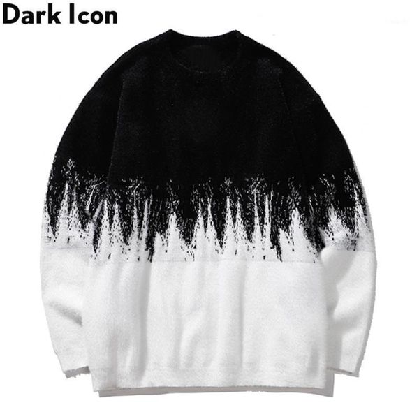 dark knitwear men's sweater crew neck hipster sweaters pullover loose sweater man1, White;black
dark knitwear men's sweater crew neck hipster sweaters pullover loose sweater man1, White;black