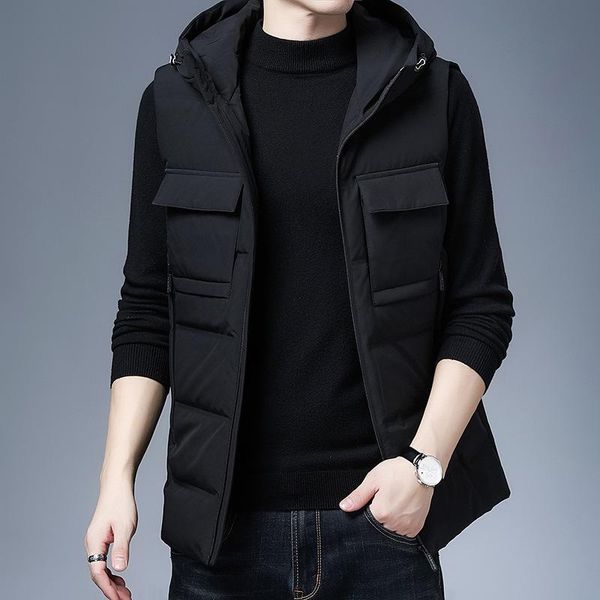 men's down & parkas young vest winter leisure hooded jacket white duck with thick warm undertakes, Black
men's down & parkas young vest winter leisure hooded jacket white duck with thick warm undertakes, Black