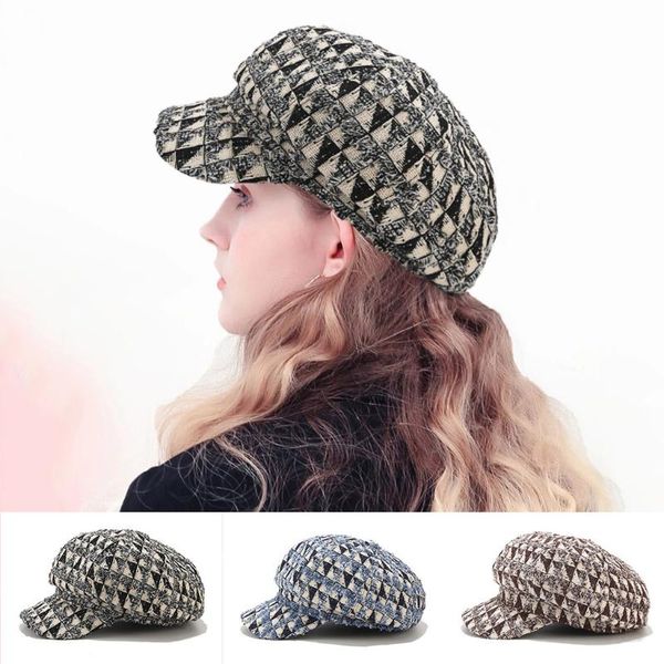berets wool beret women fashion vintage winter hat geometric patterns cap korean painter sboy chapeau femme t4, Blue;gray
berets wool beret women fashion vintage winter hat geometric patterns cap korean painter sboy chapeau femme t4, Blue;gray