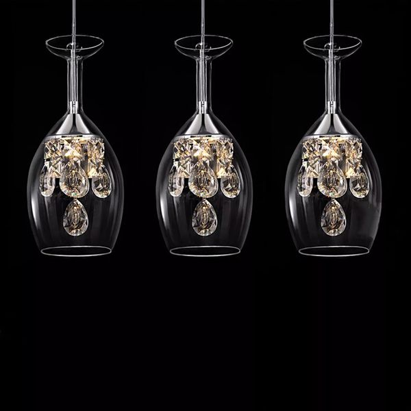 modern fashion dining room k9 crystal 5w led chandelier diy home decoration living room clear glass wine cup design lighting