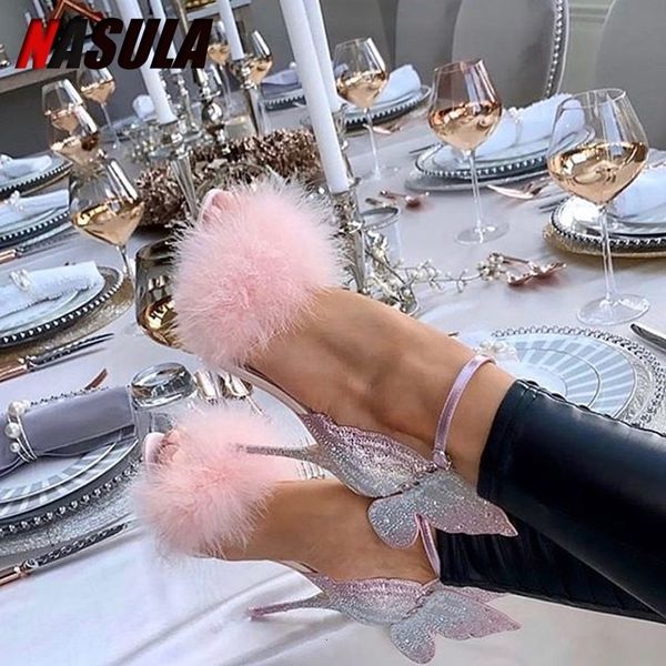 nasula 2020 women's fox fur sandals summer high heels open toe outdoor shoes fashion rhinestones comfortable plus size 43, Black
nasula 2020 women's fox fur sandals summer high heels open toe outdoor shoes fashion rhinestones comfortable plus size 43, Black