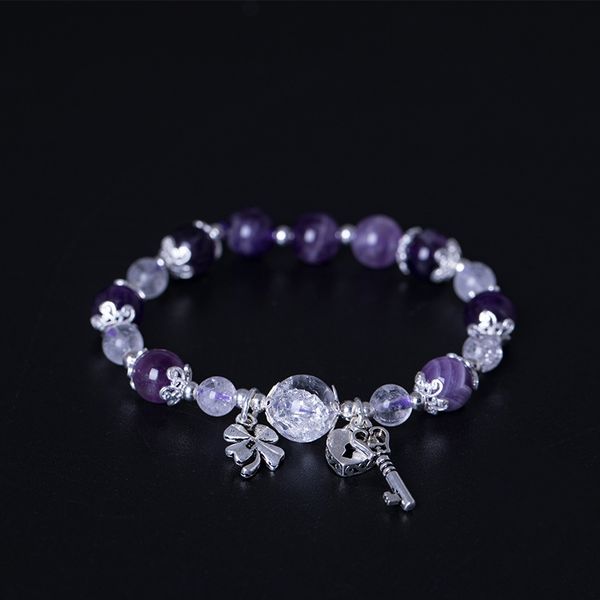 s925 silver heart braceletnational bracelet lock key creative hand diy bracelet amethyst four leaf grass hand string fashion national style, Golden;silver
s925 silver heart braceletnational bracelet lock key creative hand diy bracelet amethyst four leaf grass hand string fashion national style, Golden;silver