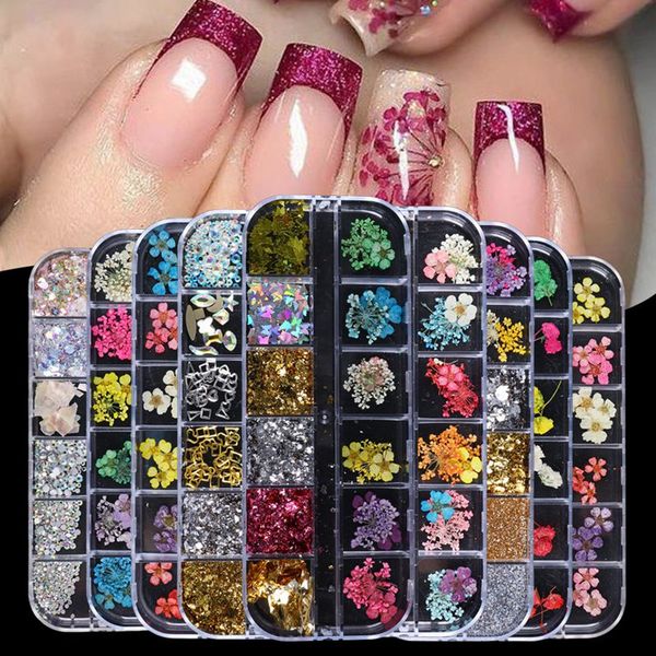 3d dry flowers stickers mixed blossom daisy dried flower nail art decoration tips diy manicure tools with box 0385, Black
3d dry flowers stickers mixed blossom daisy dried flower nail art decoration tips diy manicure tools with box 0385, Black