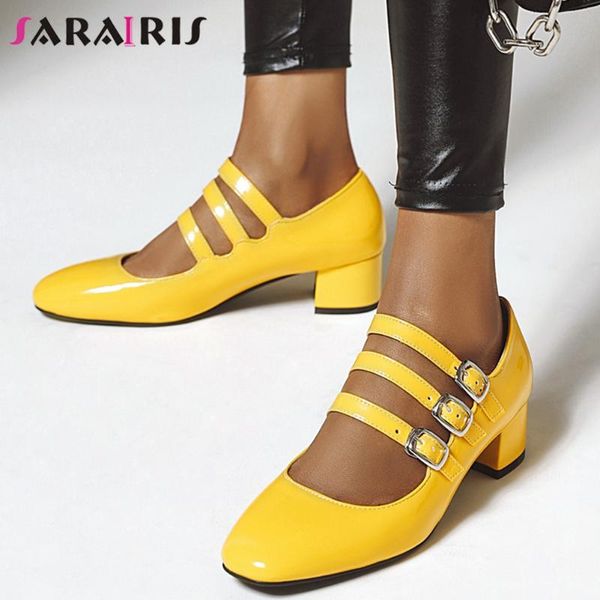 dress shoes sarairis lady med heels shopping pumps spring fashion patent pu women street elegant shallow mary janes woman, Black
dress shoes sarairis lady med heels shopping pumps spring fashion patent pu women street elegant shallow mary janes woman, Black