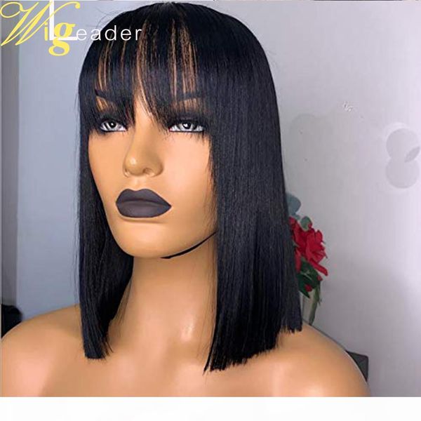 wigleader summber short bob cut preplucked human hair lace front wigs with bangs 150% glueless lace frontal wigs bob hair wigs, Black
wigleader summber short bob cut preplucked human hair lace front wigs with bangs 150% glueless lace frontal wigs bob hair wigs, Black