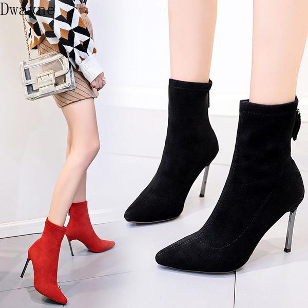 2020 new simple fashion middle tube boots thin heels martin boots pointed toe elastic womens high heels short, Black
2020 new simple fashion middle tube boots thin heels martin boots pointed toe elastic womens high heels short, Black
