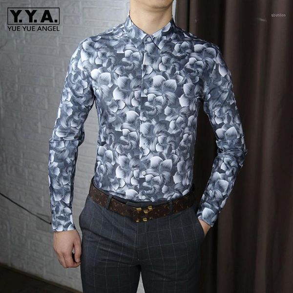 men's casual shirts business men floral printed long sleeve party clothes chemise homme slim fit spring office work man shirt1, White;black
men's casual shirts business men floral printed long sleeve party clothes chemise homme slim fit spring office work man shirt1, White;black
