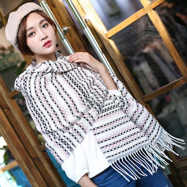 scarves 2021 winter korean edition knitting color matching cashmere women's scarf autumn and long tassel thickened warm shawl, Blue;gray
scarves 2021 winter korean edition knitting color matching cashmere women's scarf autumn and long tassel thickened warm shawl, Blue;gray