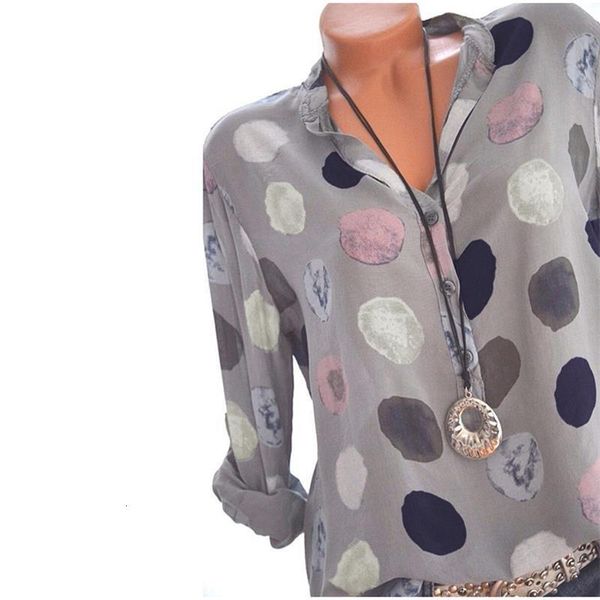 new polka dot printed blouse shirts women plus size long sleeve autumn summer shirt v-neck loose casual blusas femininas, White
new polka dot printed blouse shirts women plus size long sleeve autumn summer shirt v-neck loose casual blusas femininas, White