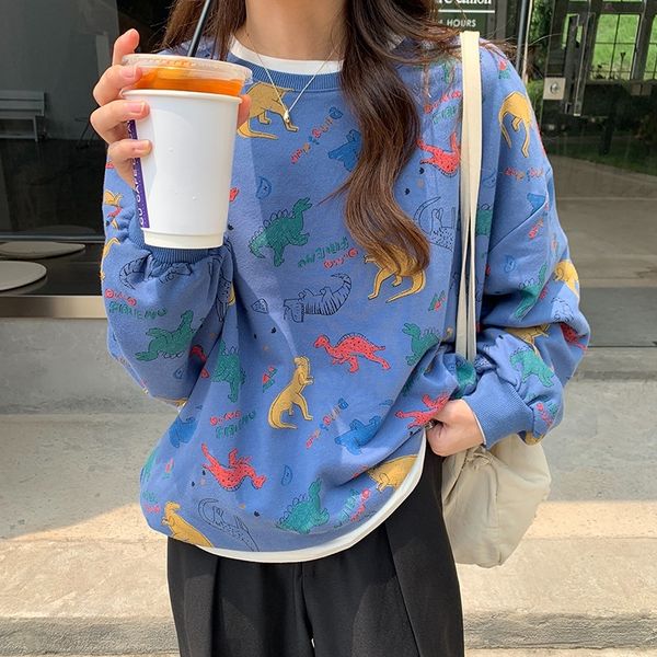 r7e2n women's huanglazy pulloversweater pullover style cartoon dinosaur printed sweater huang 2020 pullover i style loose autumn w79825, Black
r7e2n women's huanglazy pulloversweater pullover style cartoon dinosaur printed sweater huang 2020 pullover i style loose autumn w79825, Black