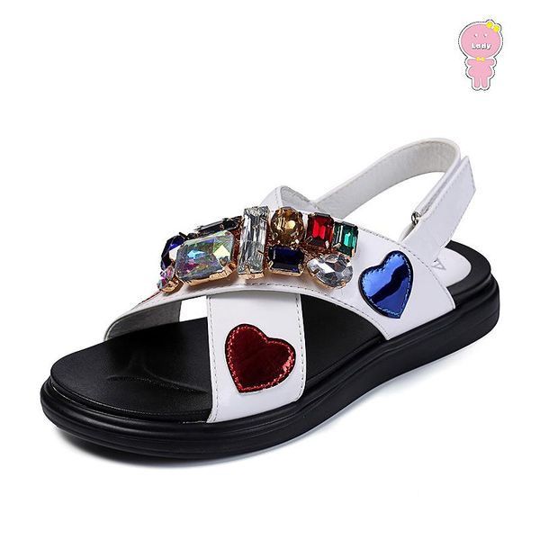 sandals summer quality girls kids beach shoes children baby faux crystal love patch patent leather 3 to 13 yrs, Black;red
sandals summer quality girls kids beach shoes children baby faux crystal love patch patent leather 3 to 13 yrs, Black;red