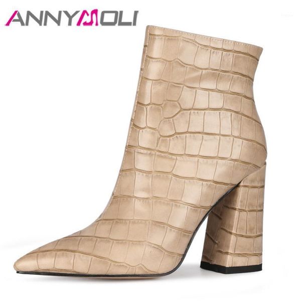 annymoli ankle boots women shoes pointed toe block heels short boots zip super high heel lady winter apricot large size 451, Black
annymoli ankle boots women shoes pointed toe block heels short boots zip super high heel lady winter apricot large size 451, Black
